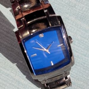 Mens Watch Blue with Grey Silver band